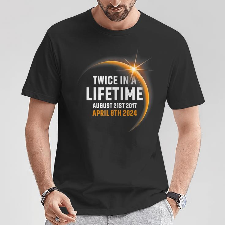 Twice In Lifetime Solar Eclipse 2024 2017 North America T-Shirt Unique Gifts