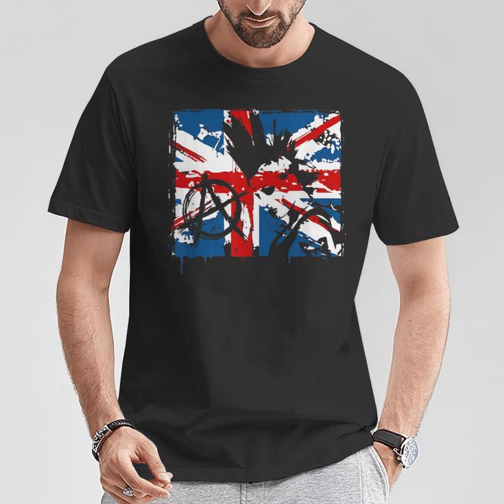 Uk Flag Anarchy Symbol Punk Rocker In 80'S Retro T-Shirt Unique Gifts