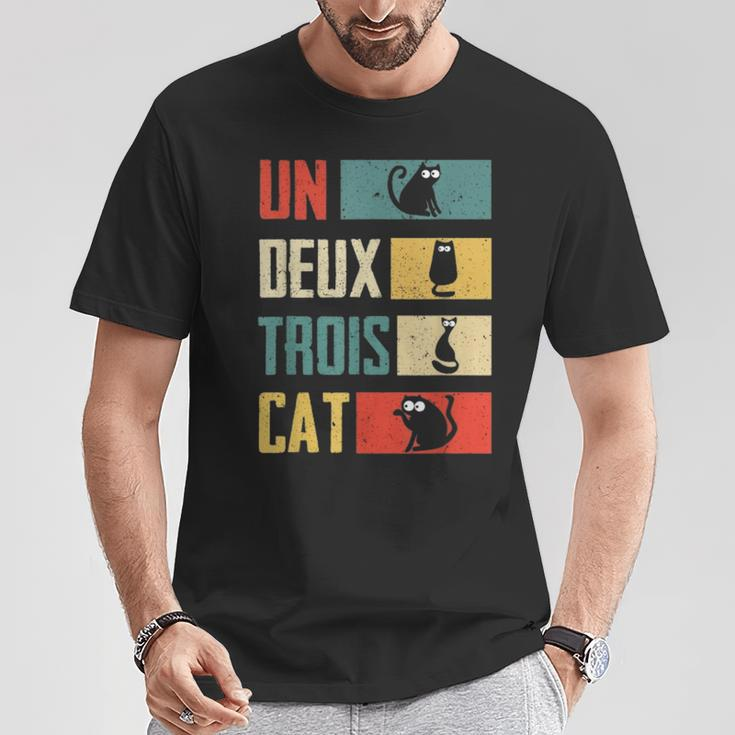 Un Deux Trois Cat Vintage French Joke Cat Lovers T-Shirt Unique Gifts