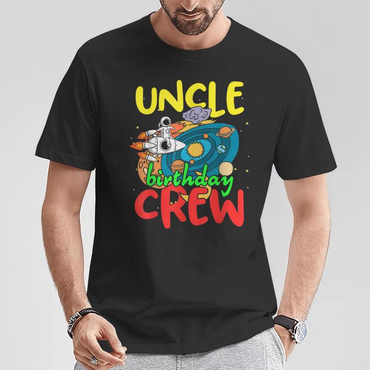 Uncle Birthday Crew Outer Space Planets Universe Party T-Shirt Unique Gifts