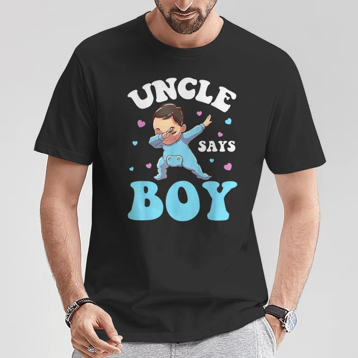 Uncle Says Boy Gender Reveal Baby Dabbing T-Shirt Unique Gifts