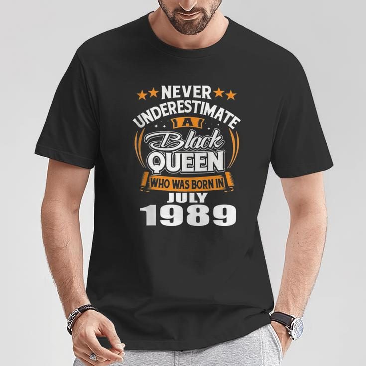 Never Underestimate A Black Queen July 1989 T-Shirt Personalized Gifts