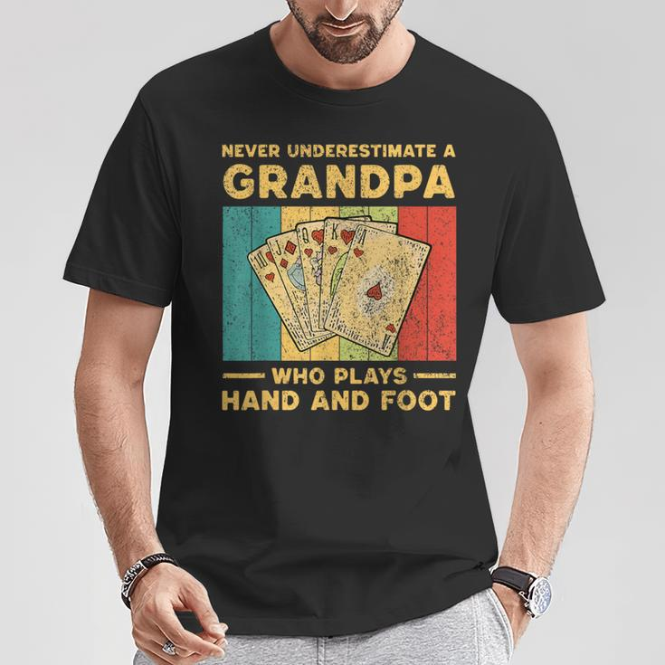 Never Underestimate A Grandpa Who Plays Hand And Foot T-Shirt Unique Gifts