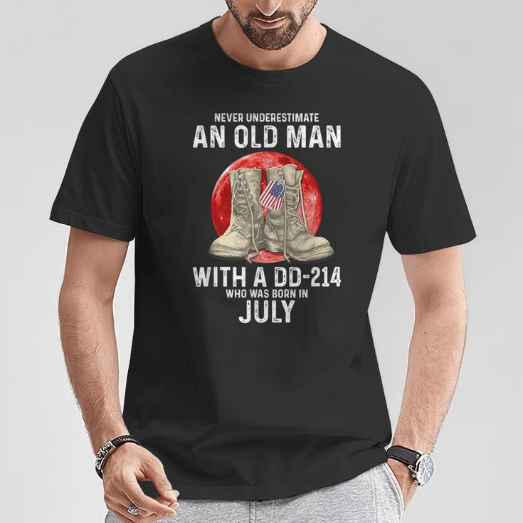 Never Underestimate An Old Man With A Dd-214 July T-Shirt Unique Gifts