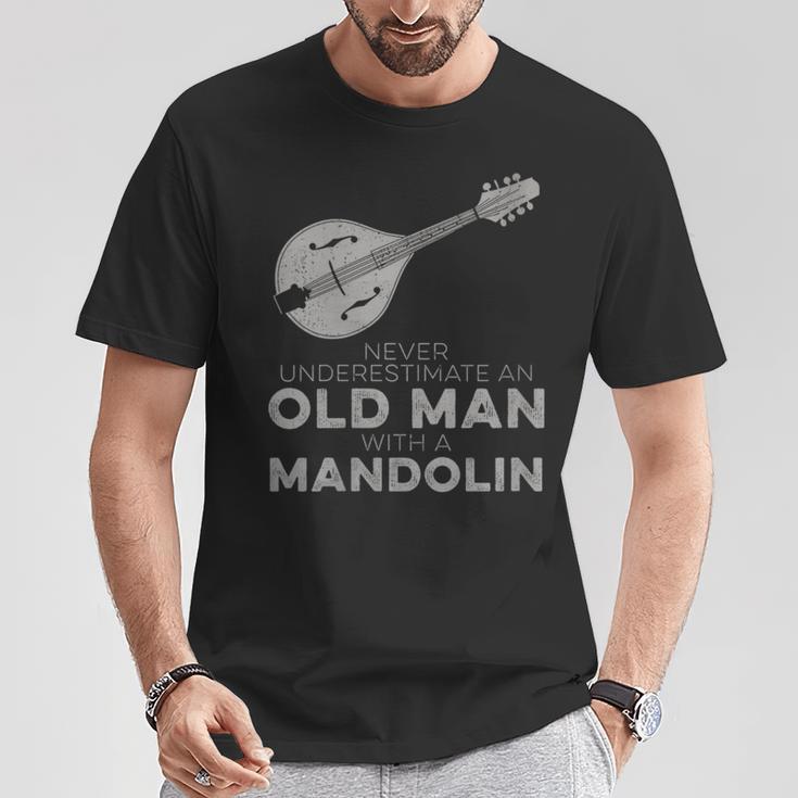 Never Underestimate An Old Man With A Mandolin Humor T-Shirt Unique Gifts