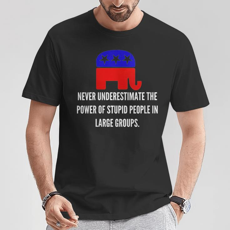 Never Underestimate The Power Of Stupid Republican People T-Shirt Unique Gifts