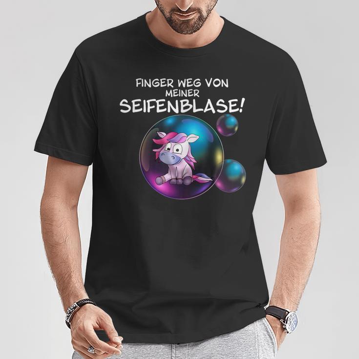 Unicorn Finger Weg Von Meiner Seifenblase S T-Shirt Lustige Geschenke