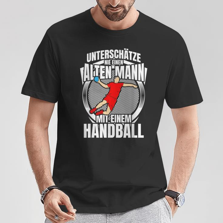 Unterschätze Nie Einen Alten Mann Handball T-Shirt Lustige Geschenke