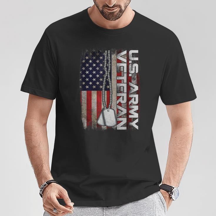 Us Army Veteran America Flag Vintage Army Veteran T-Shirt Unique Gifts