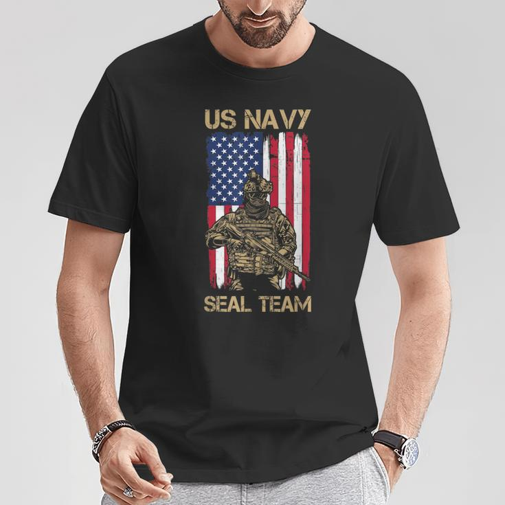 Us Navy Seals Team Proud American Flag Original T-Shirt Unique Gifts