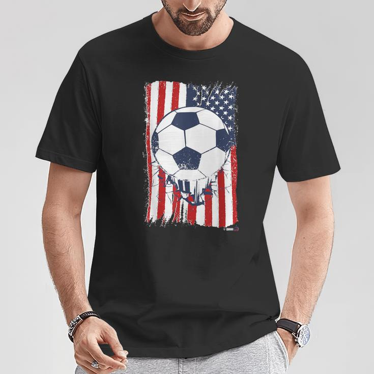 Us Soccerball Usa Flag Football T-Shirt Unique Gifts
