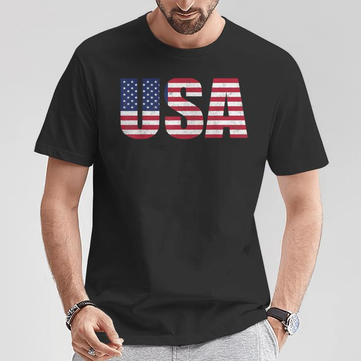 Usa Flag 4Th Of July Red White & Blue American Patriotic T-Shirt Unique Gifts