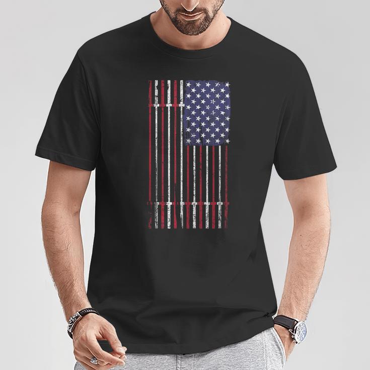 Usa Flag Barbell T-Shirt Lustige Geschenke