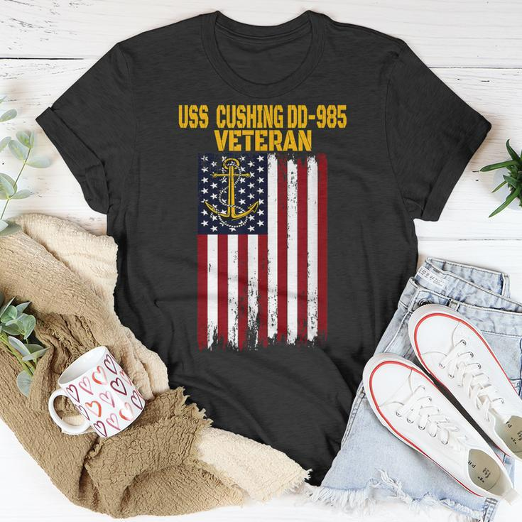 Uss Cushing Dd-985 Warship Veteran Day Fathers Day Dad Son T-Shirt Funny Gifts