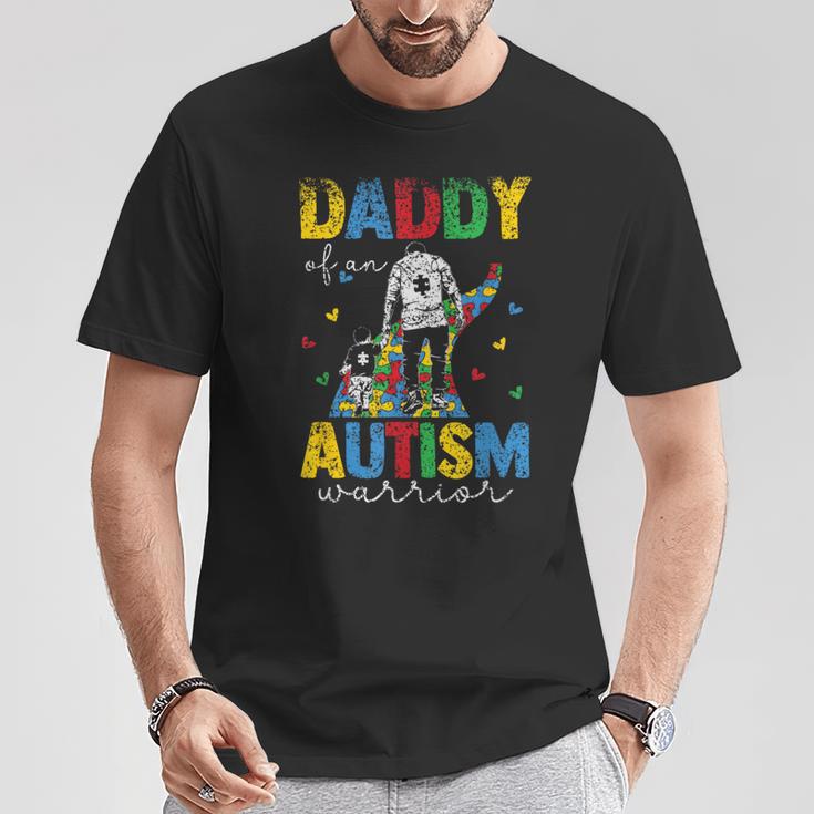 Vater Eines Autismus Kriegers Autisten Autist Autismus Papa T-Shirt Lustige Geschenke