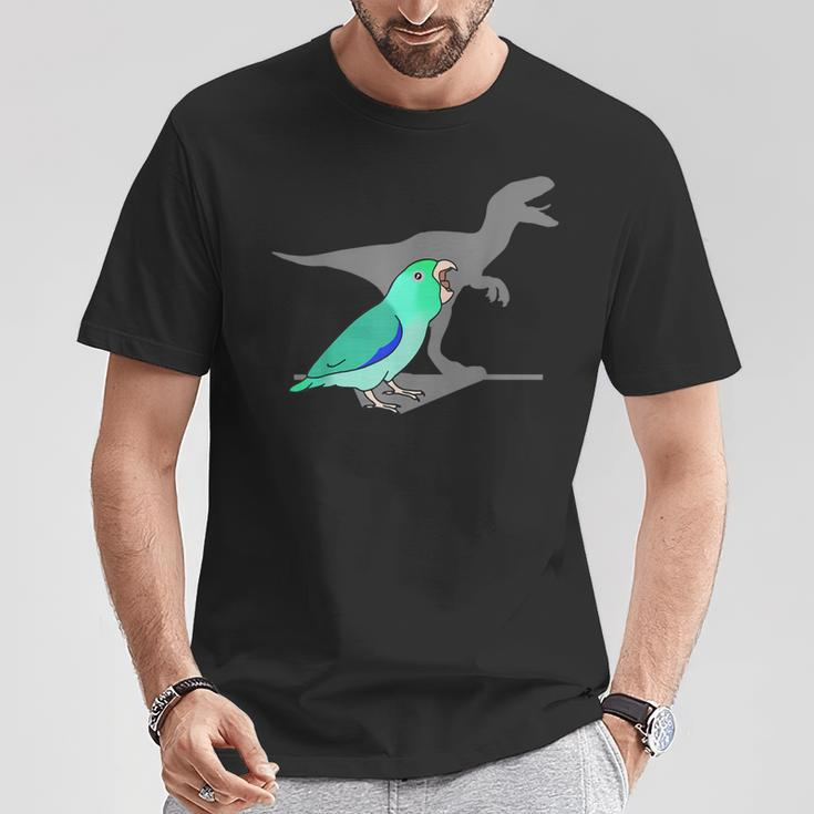 Velociraptor Turquoise Parrotlet Dinosaur Parrot Birb Memes T-Shirt Unique Gifts