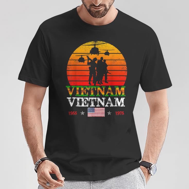 Vietnam Veteran Helicopter Bell Uh1 Huey Vintage T-Shirt Unique Gifts