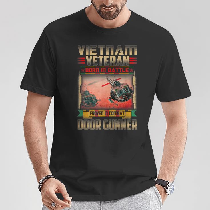 Vietnam Veteran Uh1 Huey Helicopter Door Gunner T-Shirt Unique Gifts