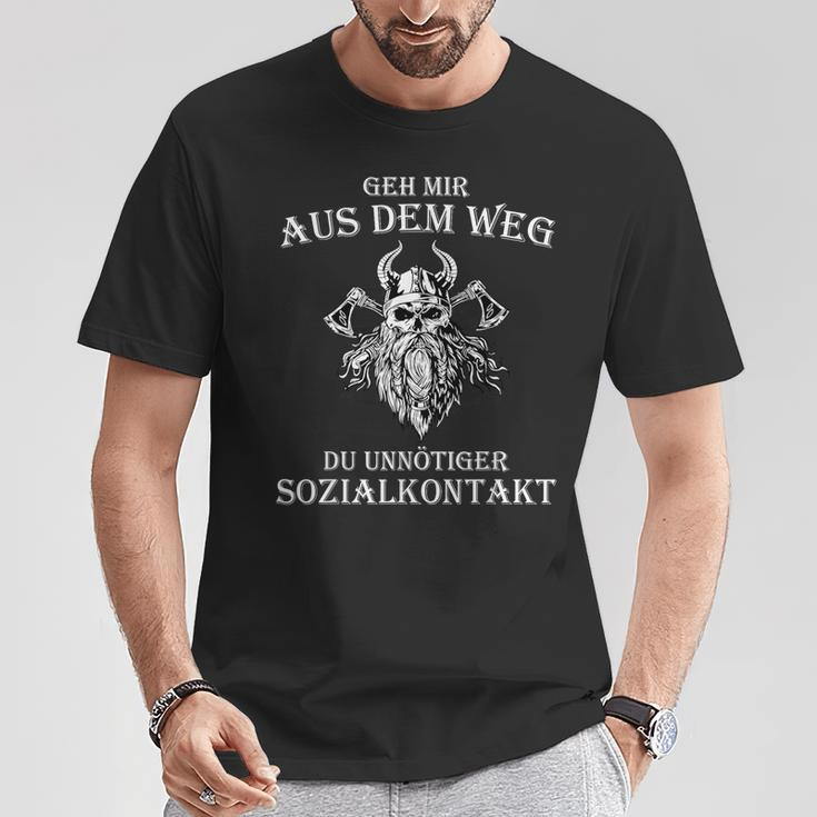 Viking Geh Mir Aus Dem Weg Du Unnötiger Sozialkontakt G T-Shirt Lustige Geschenke