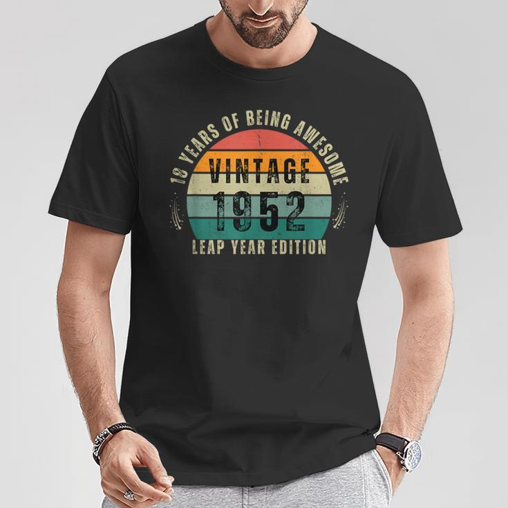 Vintage 1952 Limited Edition 18Th Leap Year Birthday Feb 29 T-Shirt Unique Gifts