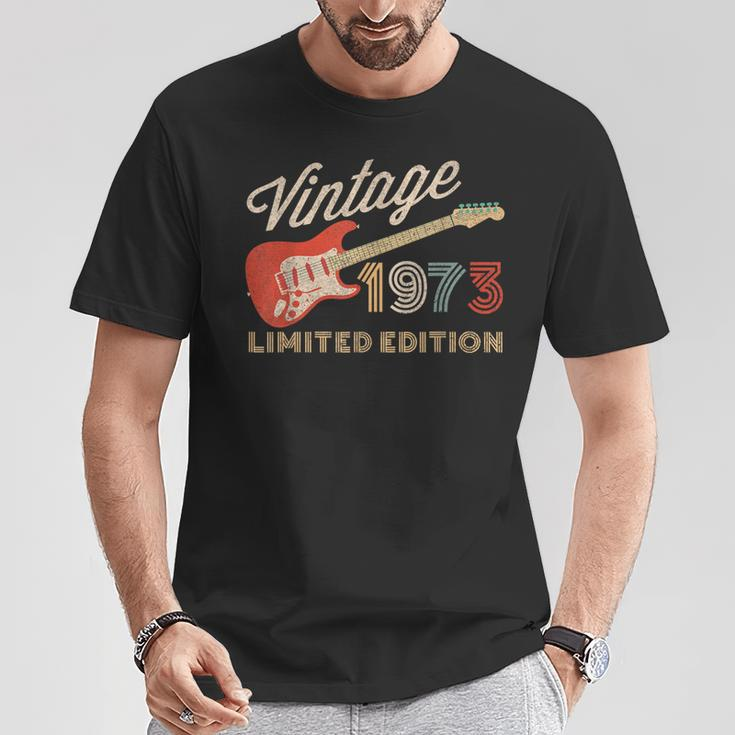 Vintage 1973 Limited Edition Guitar Year Of Birth Birthday T-Shirt Unique Gifts