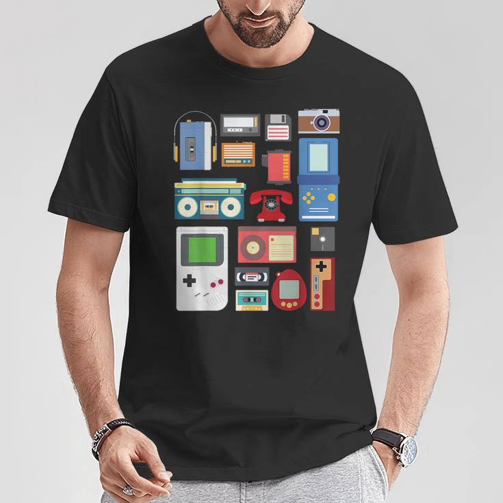 Vintage 90S Technology Old Gadgets T-Shirt Lustige Geschenke