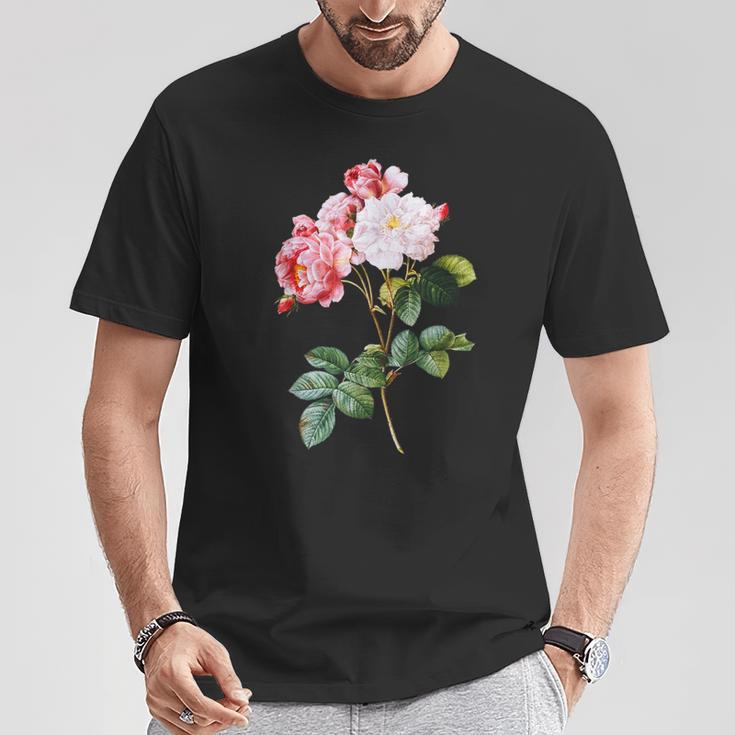 Vintage & Pink Rose T-Shirt Lustige Geschenke