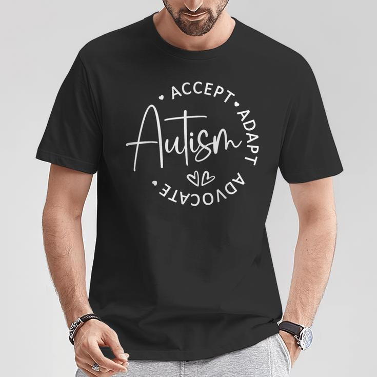 Vintage Autism Accept Adapt Advocate Autism Quotes Sayings T-Shirt Funny Gifts