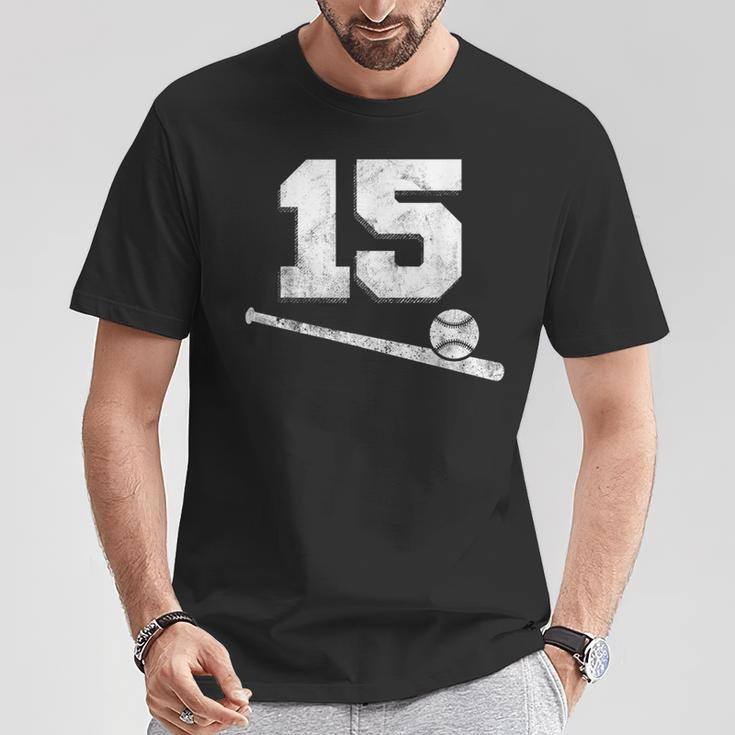 Vintage Baseball Jersey Number 15 Player Number T-Shirt Unique Gifts