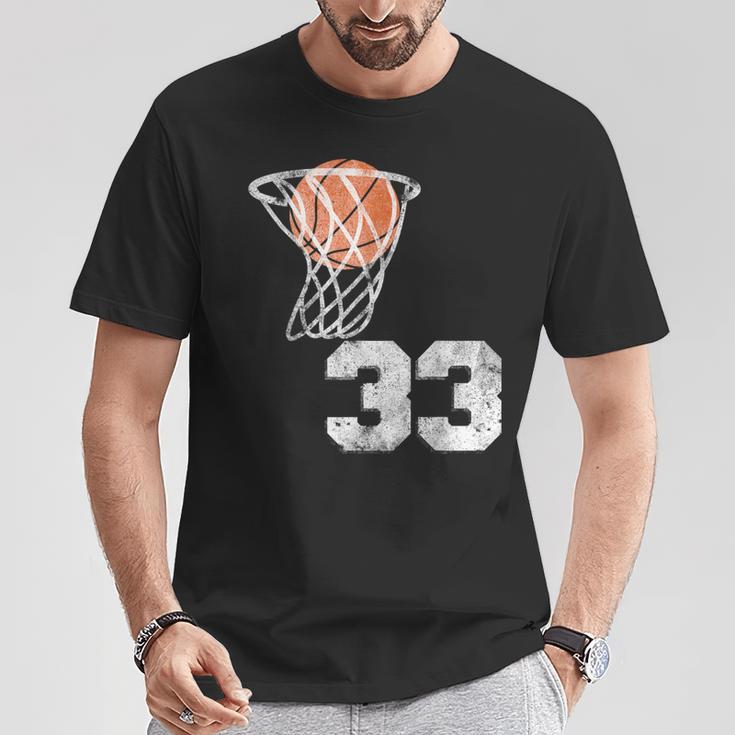 Vintage Basketball Jersey Number 33 Player Number T-Shirt Unique Gifts