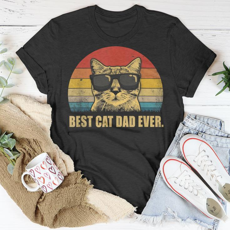 Vintage Best Cat Dad Ever Bump Fist Father's Day Cat Daddy T-Shirt Unique Gifts