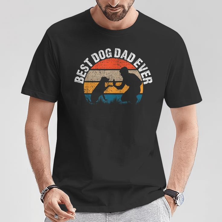 Vintage Best Dog Dad Ever Retro Fist Pump Puppy Doggy T-Shirt Lustige Geschenke