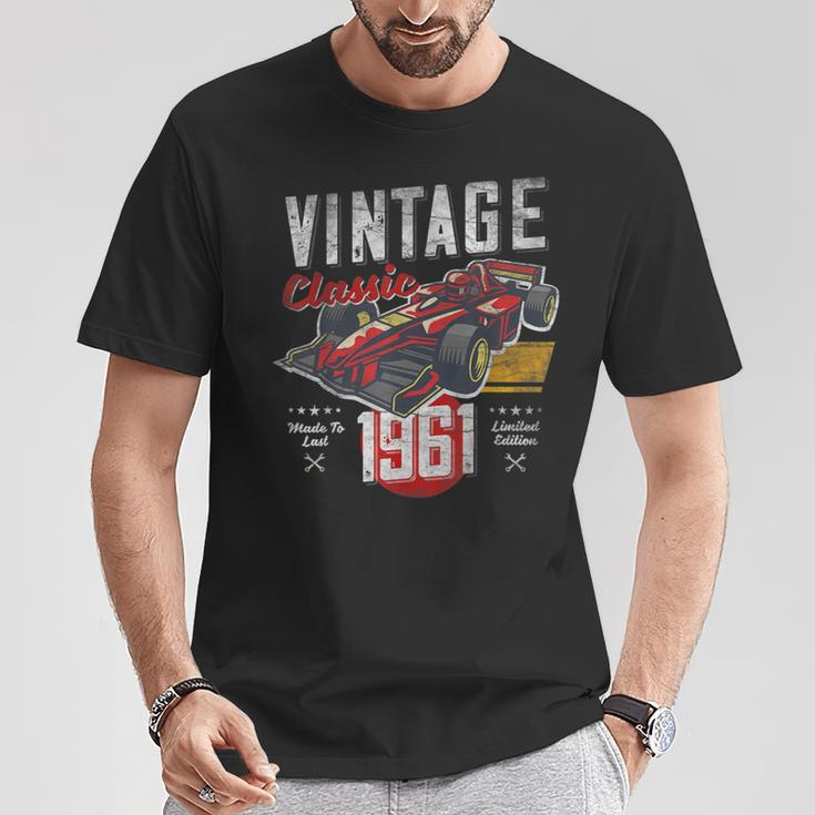 Vintage Born 1961 60Th Birthday Grand Prix Race Car T-Shirt Unique Gifts
