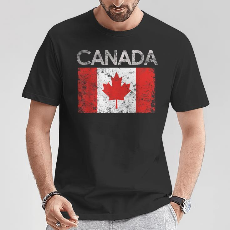 Vintage Canada Canadian Flag Pride T-Shirt Lustige Geschenke