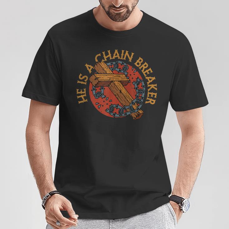 Vintage Chain Breaker Saved Born Again Cross T-Shirt Unique Gifts