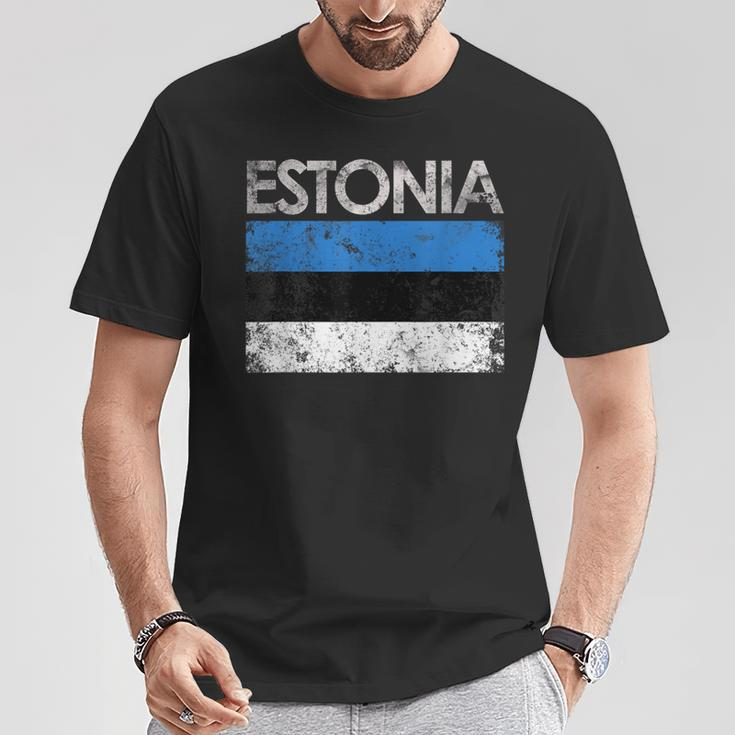Vintage Estonia Estonian Flag Pride T-Shirt Unique Gifts