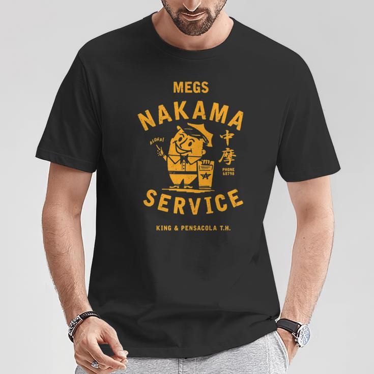 Vintage Megs Nakama Service Reversed Yellow Kanji Attendant T-Shirt Unique Gifts