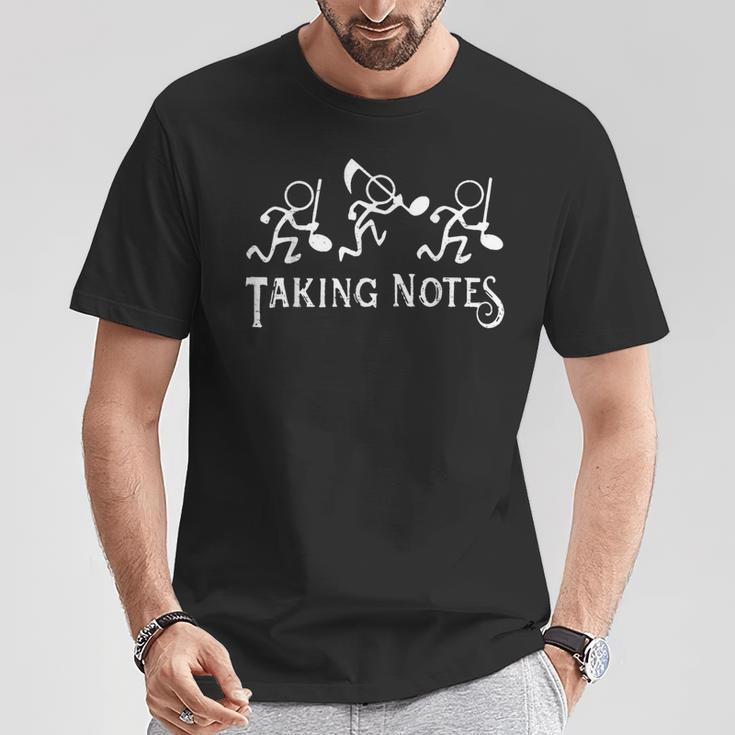 Vintage Musical Taking Notes Music Lovers Teachers Men T-Shirt Unique Gifts