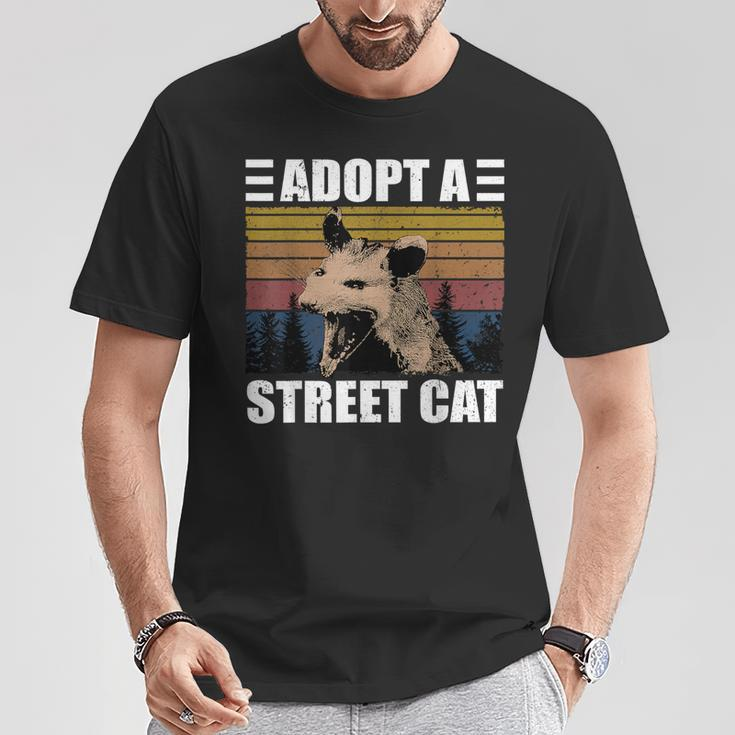 Vintage Opossum Possum Adopt A Street Cat T-Shirt Unique Gifts