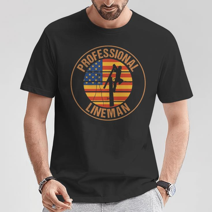 Vintage Patriotic Professional Lineman T-Shirt Unique Gifts