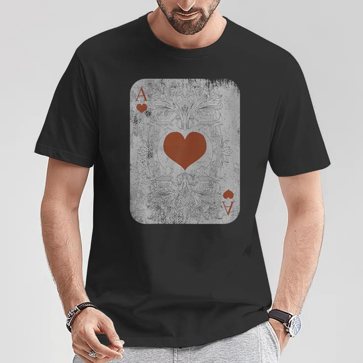 Vintage Poker Playing Cards Ace Of Hearts T-Shirt Unique Gifts