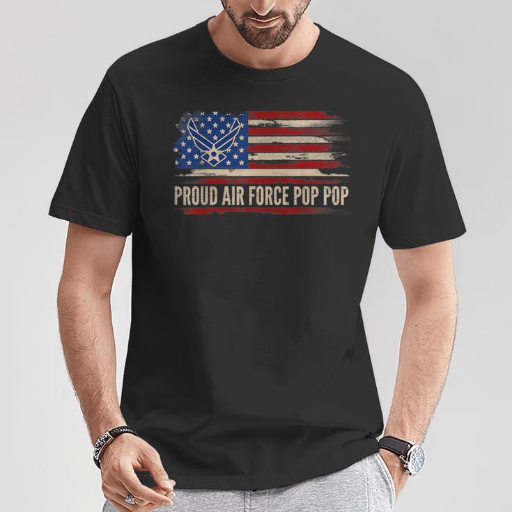 Vintage Proud Air Force Pop Pop American Flag Veteran T-Shirt Unique Gifts