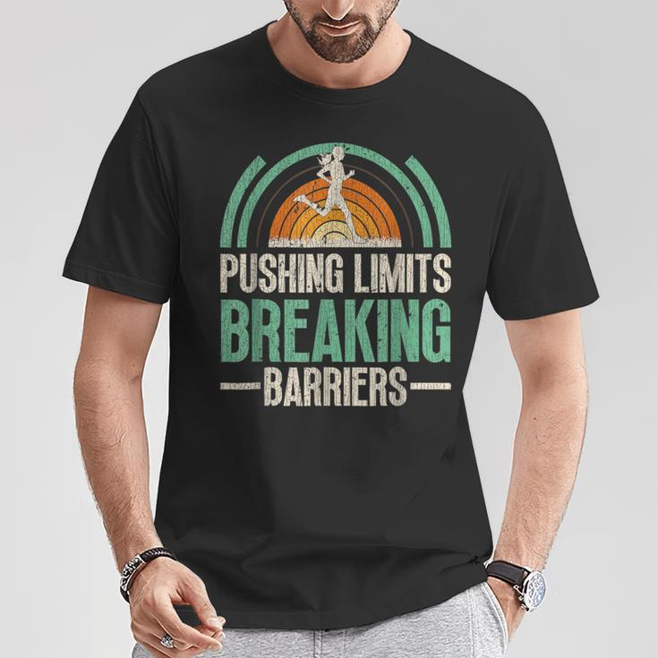 Vintage Pushing Limits Breaking Barriers Athlete Race Marath T-Shirt Unique Gifts