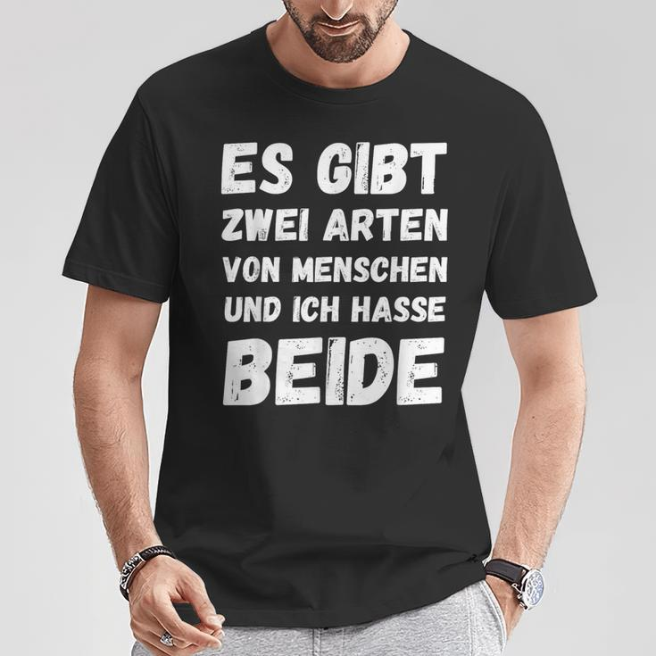 Vintage There Are Two Types Of Menschen And Ich Hasse Both T-Shirt Lustige Geschenke