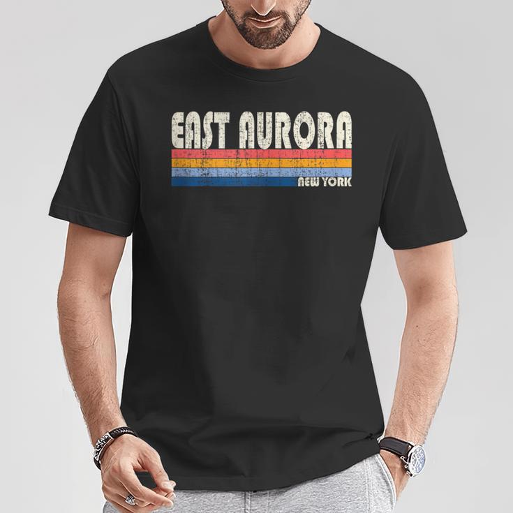 Vintage Retro 70S 80S Style Hometown Of East Aurora Ny T-Shirt Unique Gifts