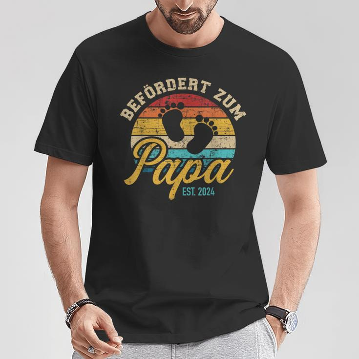 Vintage Retro Befördert Zum Papa 2024 T-Shirt Lustige Geschenke