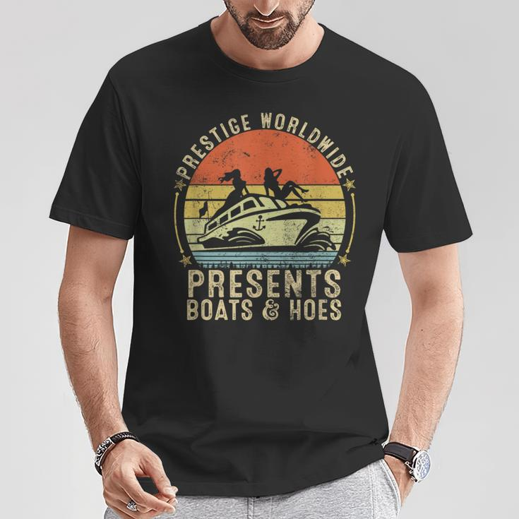 Vintage Retro Prestige Worldwide Presents Boats And Hoes T-Shirt Unique Gifts