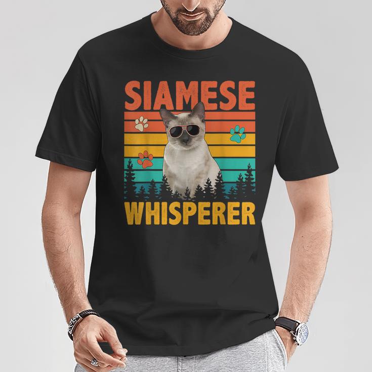 Vintage Retro Siamese Whisperer Cat Sunglasses Lover T-Shirt Unique Gifts