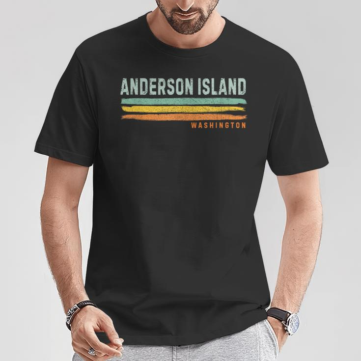 Vintage Stripes Anderson Island Wa T-Shirt Unique Gifts