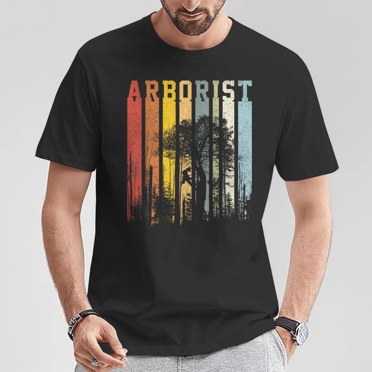 Vintage Text Stripes Arborist T-Shirt Lustige Geschenke